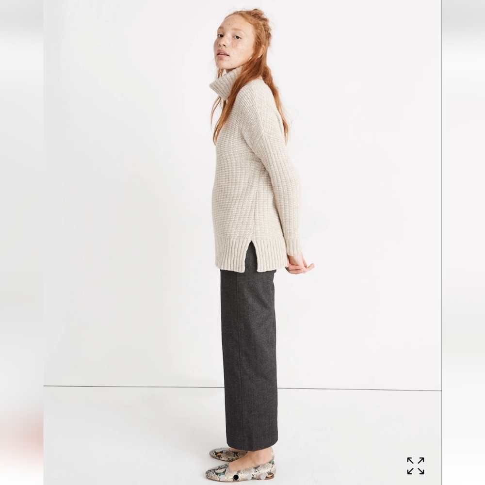 Madewell Women's Ribbed Merino Wool Alpaca Turtleneck Tunic Sweater Size XXS